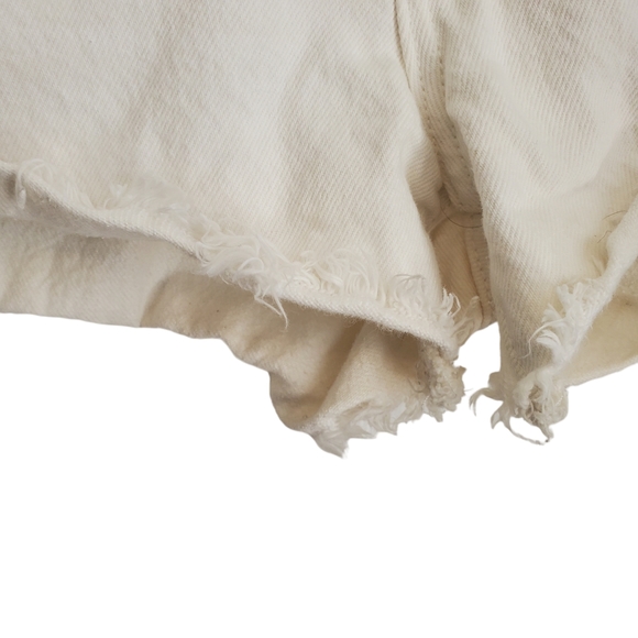 EUC Levi's Distressed Button Fly White 501 Denim Jean Shorts - Picture 4 of 11